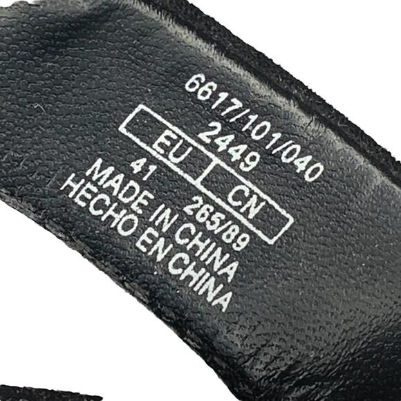 Zara faux fur vamp sandals size 10 (41) block heel 2.75" tall black and … - Picture 9 of 16